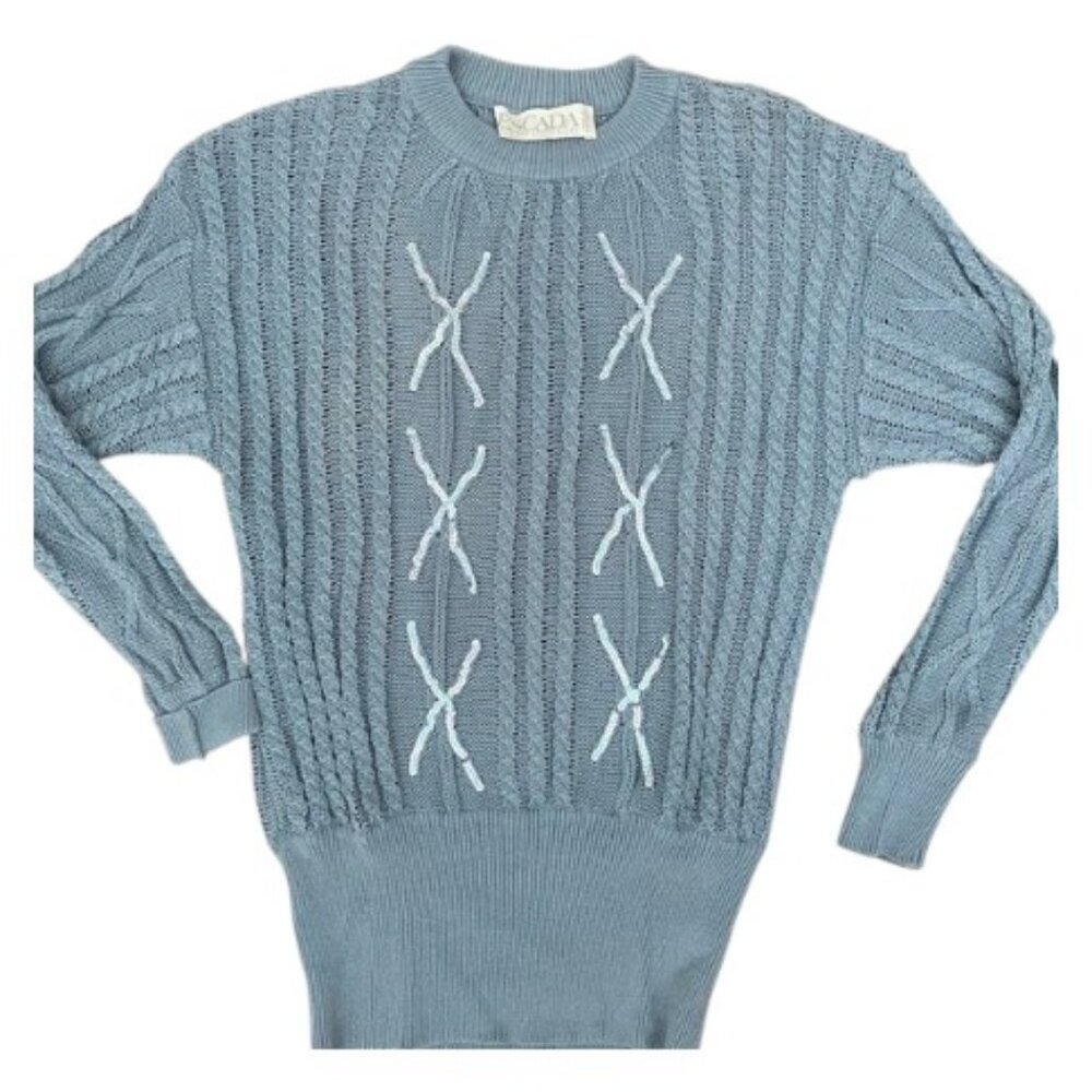 Escada By Margeretha Ley Cable Knit Vintage Sweater, Size 42 or 12